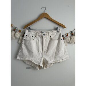 Abercrombie & Fitch The Mom Short High Rise White Denim Curve Love Festival 8